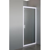Дверь в нишу распашная Eger 70~80*185 см, профиль белый регулируемый, стекло Zuzmara 5мм
