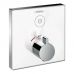 Термостат для одного потребителя Hansgrohe ShowerSelect, стеклянный, СМ, белый/хром