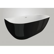Окремостояча ванна Polimat RISA чорна глянсова, 160 x 80 см