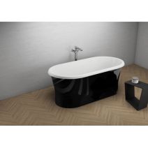 Окремостояча ванна Polimat AMONA NEW чорна глянсова, 150 x 75 см