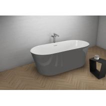 Окремостояча ванна Polimat UZO графіт, 160 x 80 см
