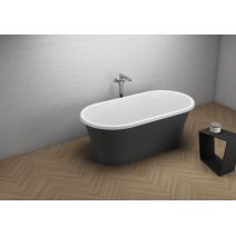 Окремостояча ванна Polimat AMONA NEW чорна матова, 150 x 75 см