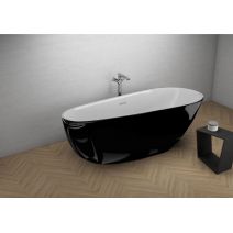 Отдельностоящая ванна Polimat SHILA черная глянцевая, 170 x 85 см