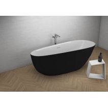 Окремостояча ванна Polimat SHILA чорна матова, 170 x 85 см