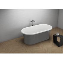 Окремостояча ванна Polimat AMONA NEW графіт, 150 x 75 см