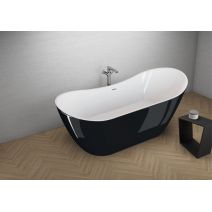 Окремостояча ванна Polimat ABI чорна 180 x 80 см