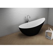 Окремостояча ванна Polimat ZOE чорний мат, 180 x 80 см