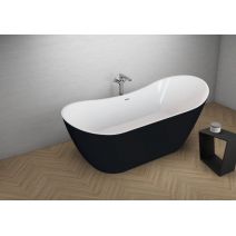 Окремостояча ванна Polimat ABI чорна матова 180 x 80 см