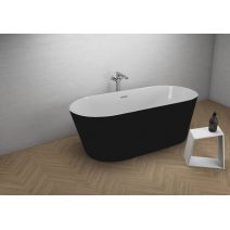 Окремостояча ванна Polimat UZO чорний мат, 160 x 80 см