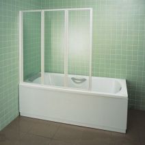 Штора для ванны Ravak VS3 130 Белый TRANSPARENT