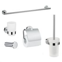Набор аксессуаров Hansgrohe Logis: крючок, полотенцесушитель, держатель туалетной бумаги, стакан, туалетная щётка