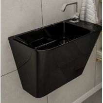 Умывальник VOLLE TEO black 50*28*35см моноблок подвесной