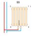 Трубчатый радиатор Quantum 1 H-1800 мм, L-405 мм Betatherm с нижним подключением