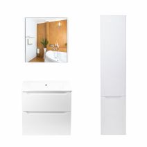 Комплект меблів для ванної кімнати Qtap Scorpio тумба з раковиною + дзеркальна шафа + пенал QT044SK42989