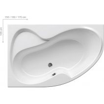 Ванна ROSA II R 150x105 біла