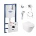 Комплект инсталляция Grohe Rapid SL 38772001 + унитаз с сиденьем Qtap Swan QT16335178W + набор для гигиенического душа