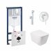 Комплект інсталяція Grohe Rapid SL 38721001 + унітаз з сидінням Qtap Crow QT05335170W + набір для гігієнічного душу