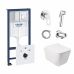 Комплект инсталляция Grohe Rapid SL 38827000 + унитаз с сиденьем Qtap Crow QT05335170W + набор для гигиенического душа