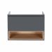 Тумба подвесная Qtap Robin 700х580х437 Graphite/Whitish oak QT1374TPВ7002GWO