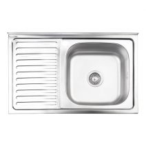 Кухонна мийка Lidz 5080-R 0,8мм Satin (LIDZ5080RSAT8)