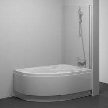 Шторка для ванни CVSK1 ROSA 140/150 R біла+Прозора