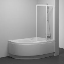 Шторка для ванны VSK2 ROSA 150 R белая+стекло Прозрачное