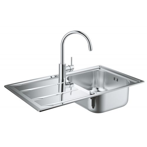 Набор кухонная мойка Grohe EX Sink 31570SD0 K400 смеситель Concetto 32663001