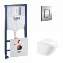 Набір інсталяція 4 в 1 Grohe Rapid SL 38772001 + унітаз з сидінням Qtap Robin QT1333046ENRW