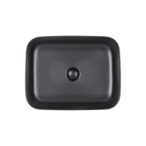 Раковина-чаша Qtap Tern 500x390x140 Matt black з донним клапаном QT172195MBMB