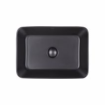 Раковина-чаша Qtap Virgo 490х350х110 Matt black с донным клапаном QT18112261MBMB