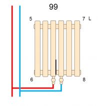 Радиатор вертикальный Praktikum 1 H-1800 мм, L-387 мм Betatherm нижнее подключение