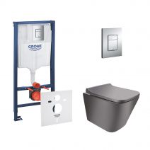 Набор инсталляция 4 в 1 Grohe Rapid SL 38772001 + унитаз с сиденьем Qtap Tern QT1733052ER