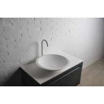 Умывальник 51,5*10,5см накладной каменный круглый Solid surface