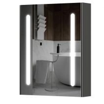 Зеркальный шкаф Aquarius Silver с LED подсветкой 60 Графит