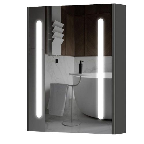 Зеркальный шкаф Aquarius Silver с LED подсветкой 60 Графит