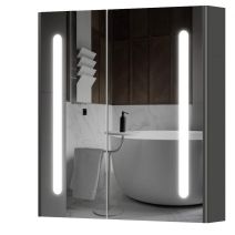 Зеркальный шкаф Aquarius Silver с LED подсветкой 70 Графит