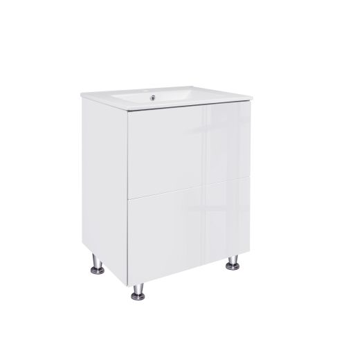 Комплект Qtap Tern 600х725х437 White тумба підлогова + раковина врізна QT1771TNL6013060CW