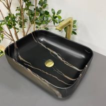 Умивальник (раковина) VBI PALERMO BLACK STONE MATT накладний Умивальник (раковина) VBI PALERMO BLACK STONE MATT накладний