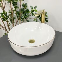 Умивальник (раковина) VBI BARI S WHITE GOLD EDGE накладний Умивальник (раковина) VBI BARI S WHITE GOLD EDGE накладний