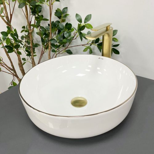 Умивальник (раковина) VBI BARI S WHITE GOLD EDGE накладний Умивальник (раковина) VBI BARI S WHITE GOLD EDGE накладний
