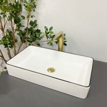 Умивальник (раковина) VBI TRIEST WHITE BLACK EDGE накладний