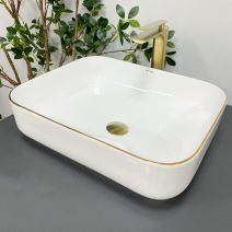 Умивальник (раковина) VBI PALERMO WHITE GOLD EDGE накладний Умивальник (раковина) VBI PALERMO WHITE GOLD EDGE накладний