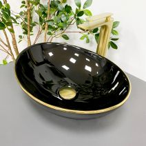 Умивальник (раковина) VBI PARMA BLACK GOLD EDGE накладний Умивальник (раковина) VBI PARMA BLACK GOLD EDGE накладний