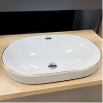 Умивальник (раковина) VBI GAETA WHITE GOLD EDGE врізний