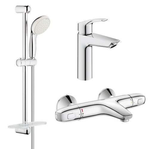 Комплект змішувачів для ванної кімнати з термостатом Grohe Eurosmart New UA34101TM0