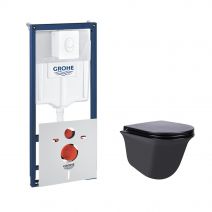 Набір інсталяція 4 в 1 Grohe Rapid SL 38722001 + унітаз з сидінням Qtap Virgo QT1833051ERMB