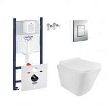 Набір інсталяція 4 в 1 Grohe Rapid SL 3884000G + унітаз із сидінням Qtap Tern QT1733052ERW