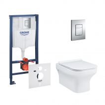 Набір інсталяція 4 в 1 Grohe Rapid SL 38772001 + унітаз  з сидінням Qtap Cardinal QT0433C660HW