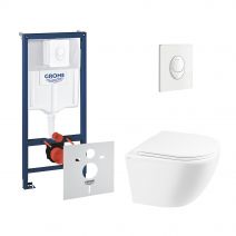 Набор инсталляция 4 в 1 Grohe Rapid SL 38722001 + унитаз с сиденьем Qtap Robin QT1333046ERW