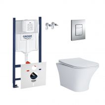 Набір інсталяція 4 в 1 Grohe Rapid SL 3884000G + унітаз із сидінням Qtap Presto QT24332615EW